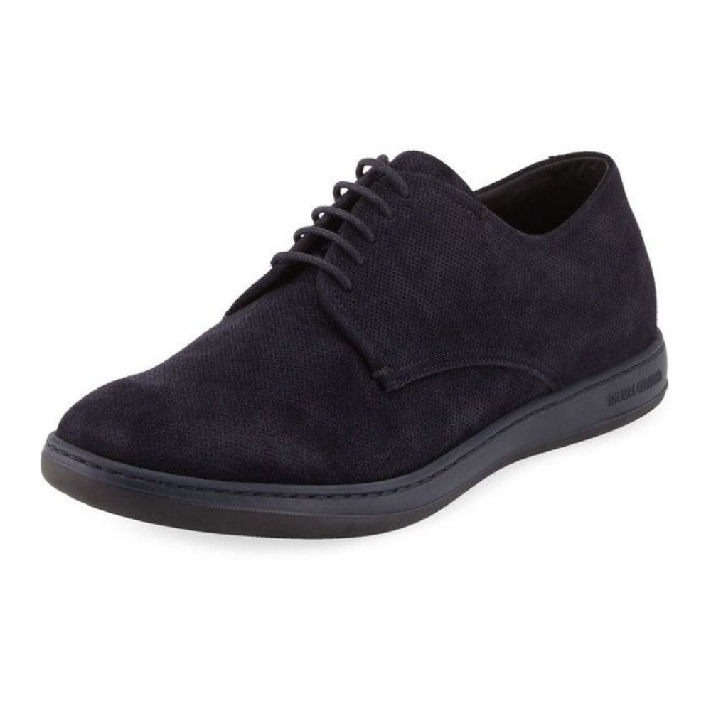 Giorgio Armani Men's Perforated Suede Sport Derby Shoes Size 10.5